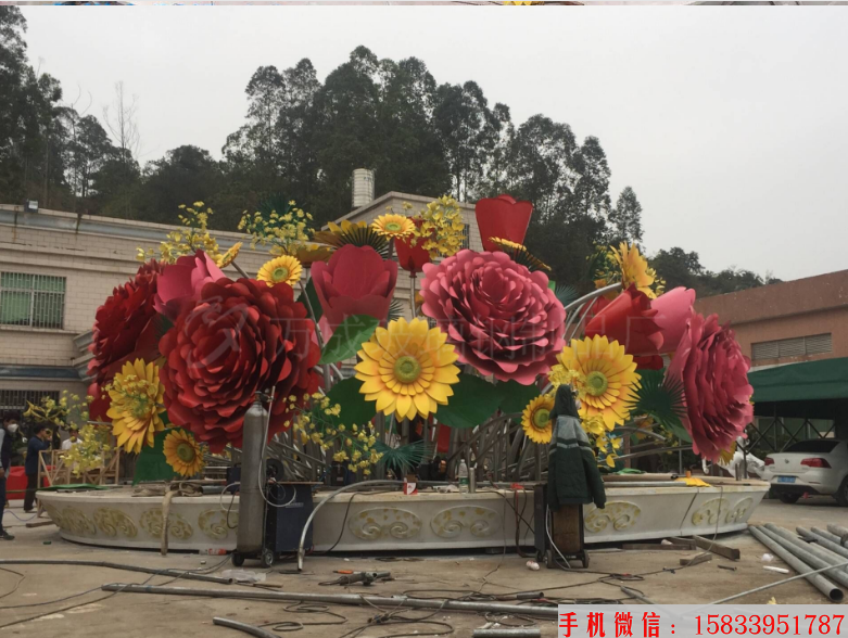 不锈钢花篮雕塑 广场花篮雕塑 景观花篮雕塑图片